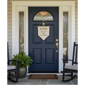 Cream 'No Soliciting' Wall Banner with Black Text